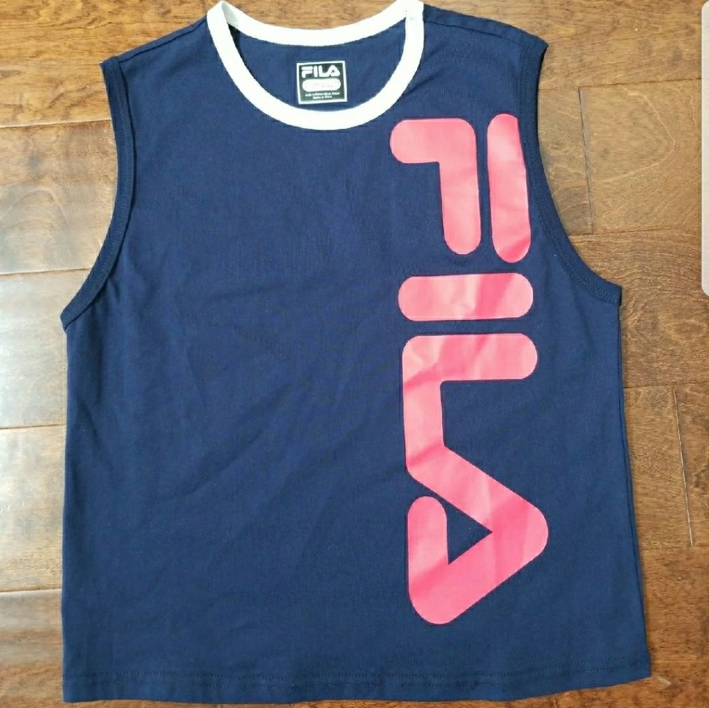Fila Muscle Crop Top Tee with Logo